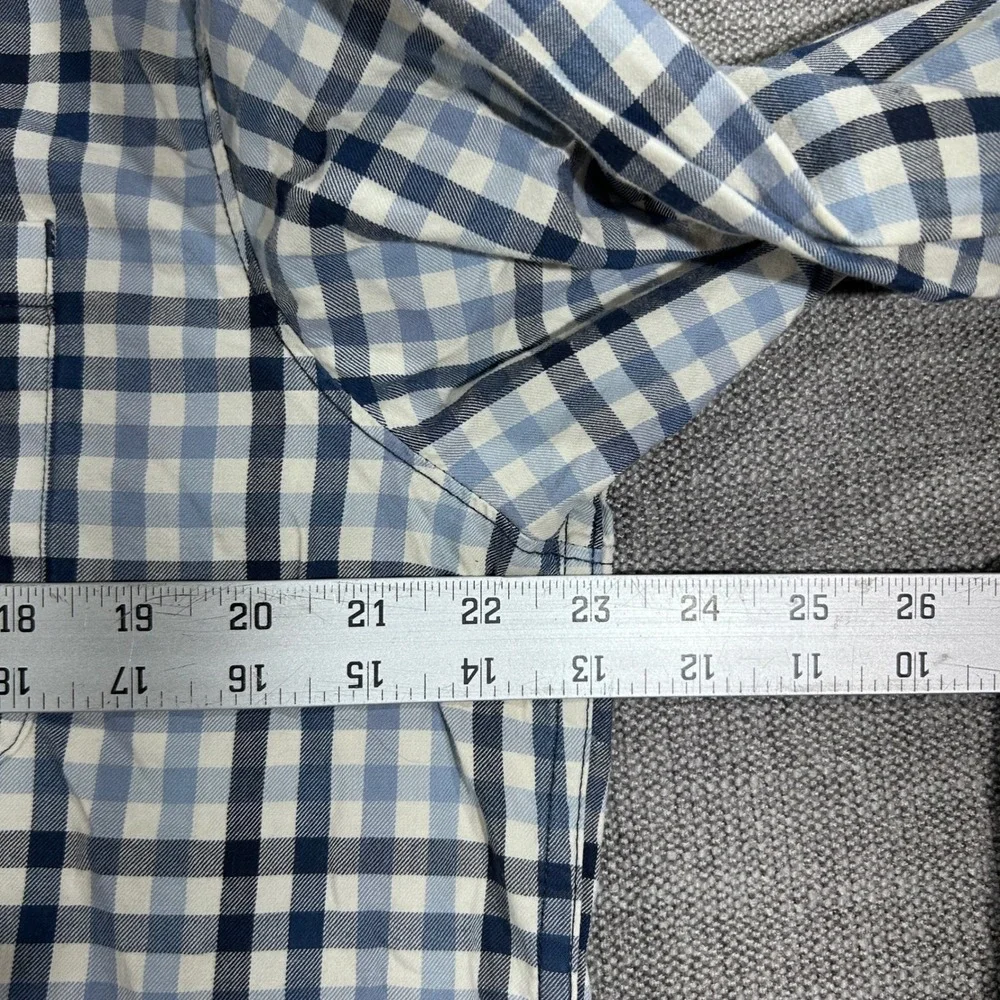 The North Face Button Up Mens XL Blue Gingham Plaid Excellent Long Sleeve Shirt